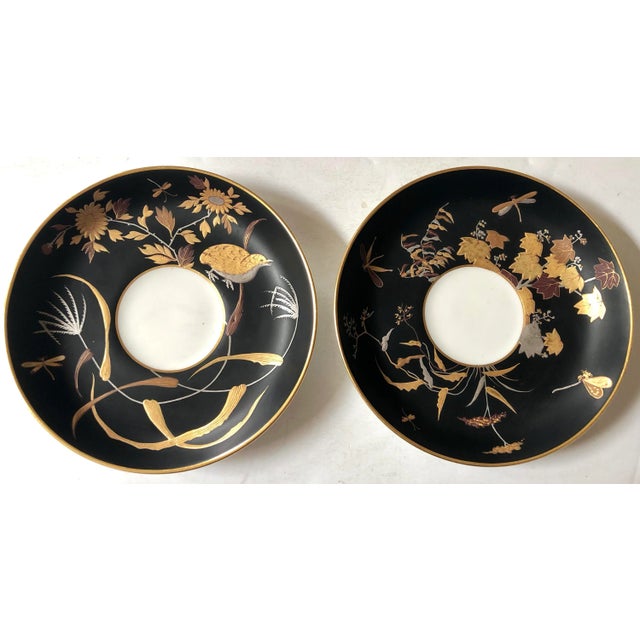1940s Continental Japonisme Cups and Saucers, Pair For Sale - Image 5 of 13