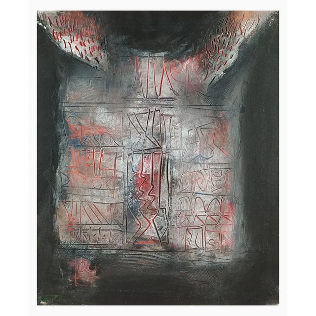 Textile Hector Ramirez Ortega, Composition, 1990, Mixed Media on Canvas For Sale - Image 7 of 7