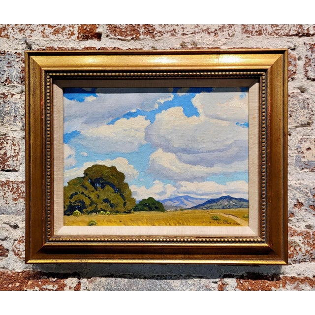 Arthur Hill Gilbert -1930s California Farm Landscape with Oaks -Oil painting California impressionists - Plein Air Oil...