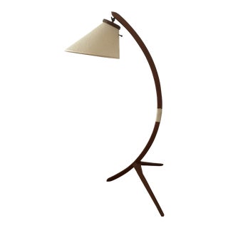 1960s Rispal Style Arc Teak Floor Lamp For Sale