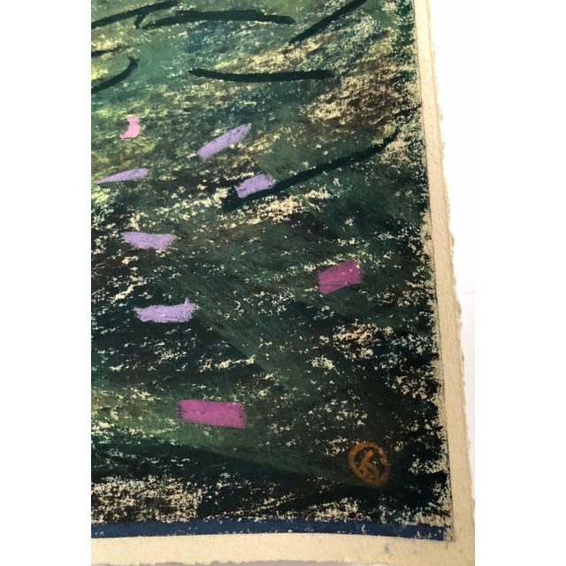 Dennis Leon, Large Abstract Landscape Pastel Drawing Painting San Francisco Artist, Megan #6, 1981 For Sale - Image 4 of 5