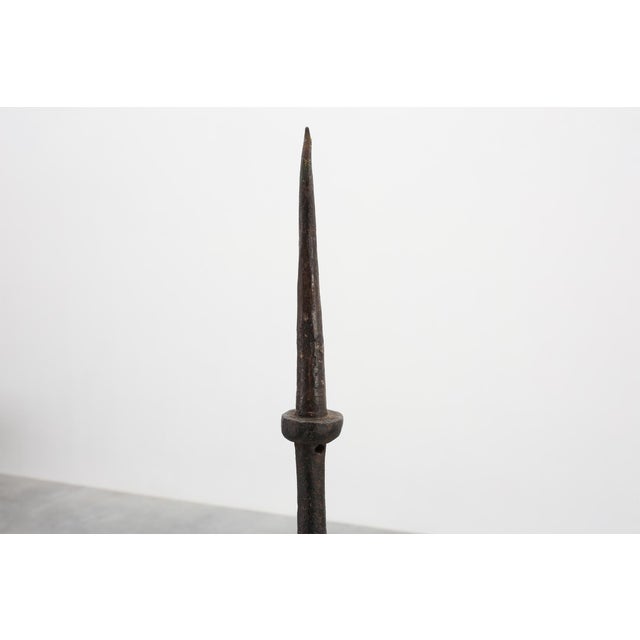 Rustic 15th Century French Hand-Forged Iron Torchere For Sale - Image 3 of 11