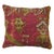 Pillow made from a 19th century Turkish Ghiordes rug backed in red cotton. Measures: 16'' x 18''.