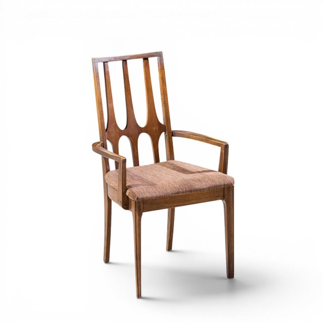 Broyhill Brasilia Mid Century Walnut Arm Dining Chair For Sale - Image 9 of 9