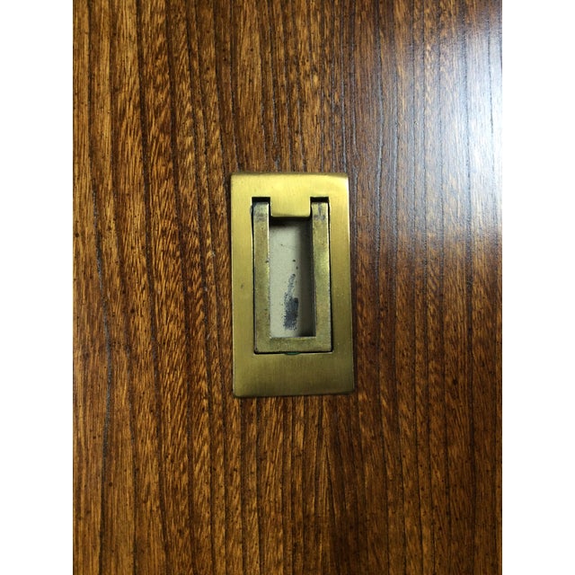 Vintage Campaign Style Armoire With Five Drawers For Sale - Image 13 of 17
