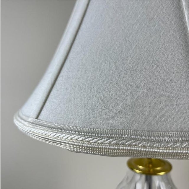 Pair of Vintage Waterford Crystal Table Lamps With Brass Accents and Original Shades For Sale In Washington DC - Image 6 of 8