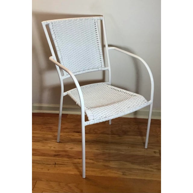 White 1970s Vintage Nautical Rope Easy Chair With Armrests For Sale - Image 8 of 13