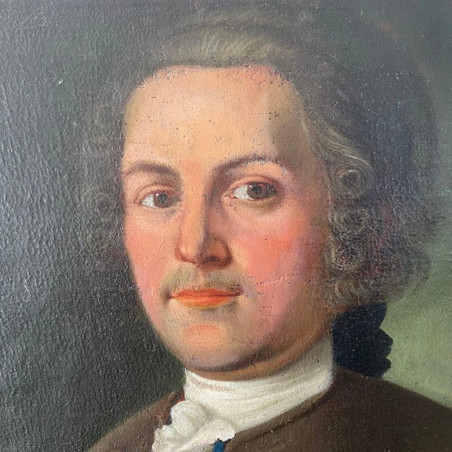 Wonderful colors in this exquisite Dutch oil painting from 1823, which depicts a distinguished gentleman wearing a brown...