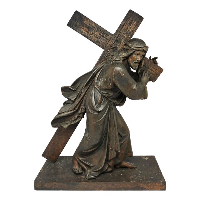 Christ Carrying the Cross in Bronze For Sale