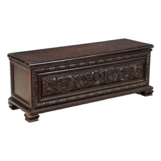 Neo-Renaissance Style Chest in Walnut-Stained Fir For Sale
