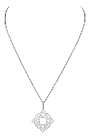 14k White Gold Diamond Pendant Necklace