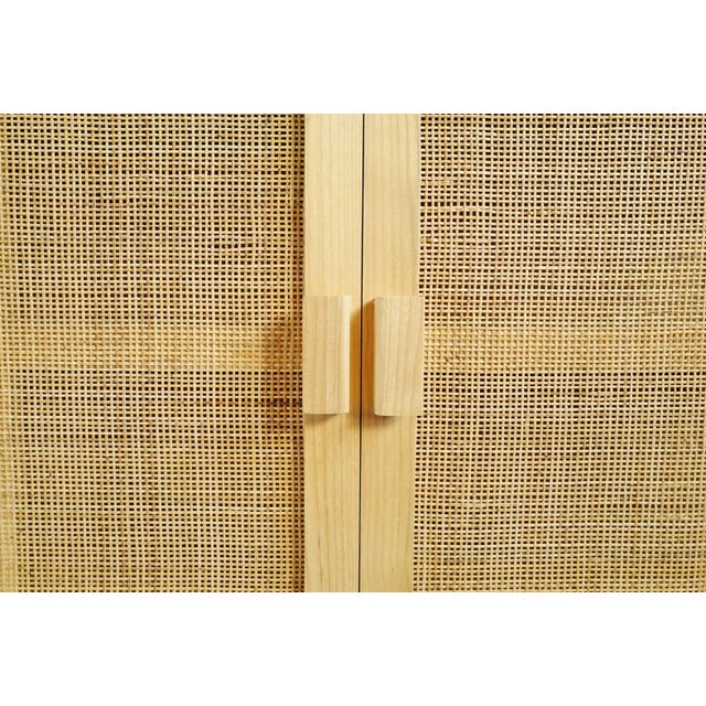 Wood Vintage Natural Teak & Cane Sideboard Credenza For Sale - Image 7 of 9