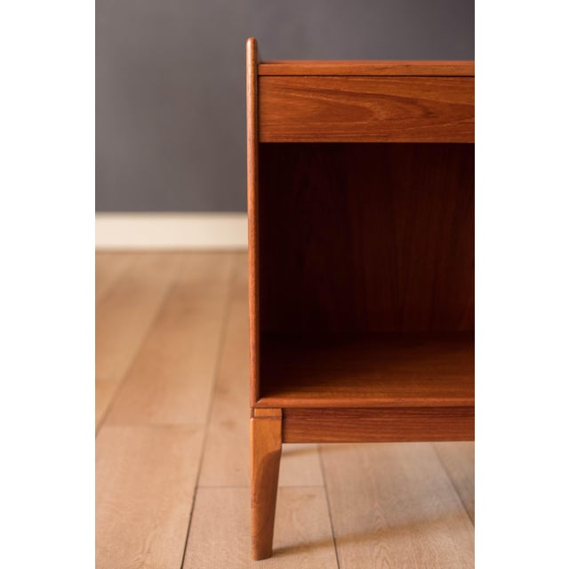 Brown Vintage Danish Teak Bedside Nightstand End Table by Søborg Møbler For Sale - Image 8 of 18