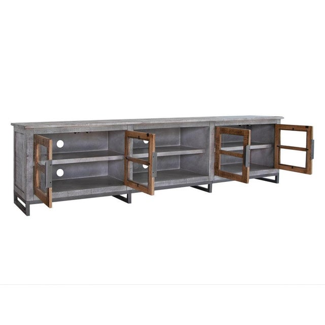 Industrial Solid Wood Amelia 93" Tv Stand For Sale - Image 3 of 3