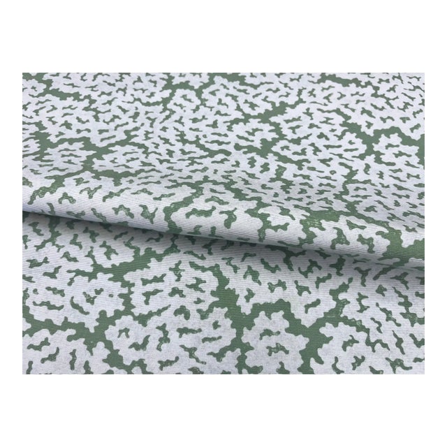 Remnant Thibaut Maldives Blue and Green Upholstery Fabric For Sale