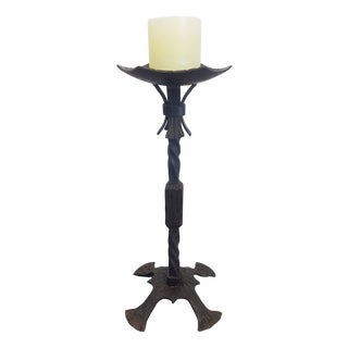 Brutalist Cast Iron Candleholder, Germany, 1960s For Sale