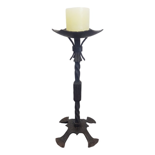 Brutalist Cast Iron Candleholder, Germany, 1960s For Sale