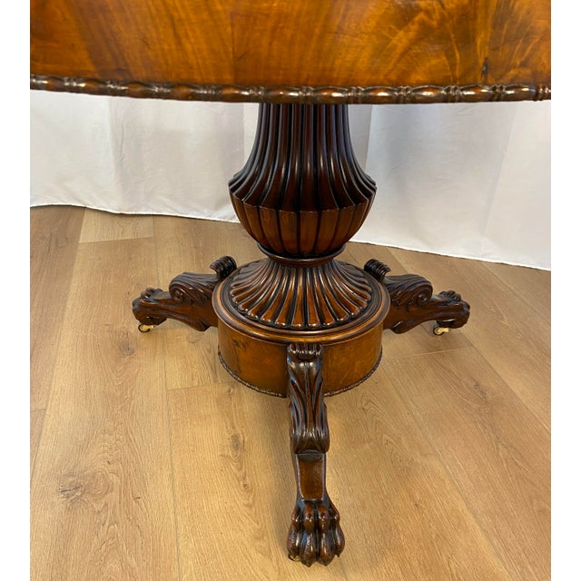 19th Century French Charles X Style Flame Mahogany Guéridon Table W/Marble Top For Sale - Image 11 of 11
