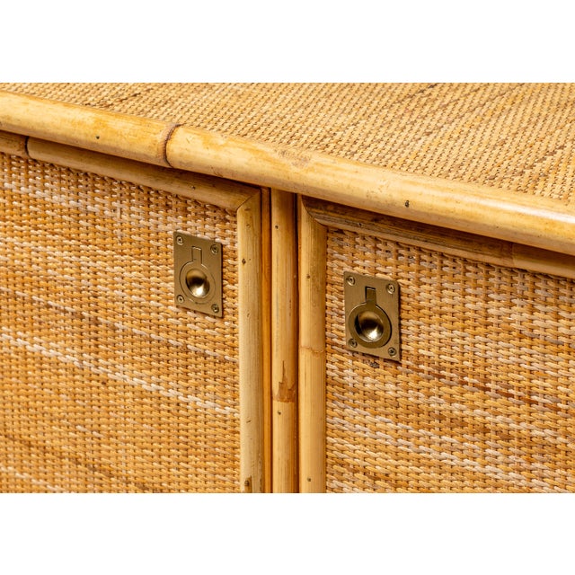 Brown 1970s Dal Vera Cane & Bamboo Cabinet For Sale - Image 8 of 13