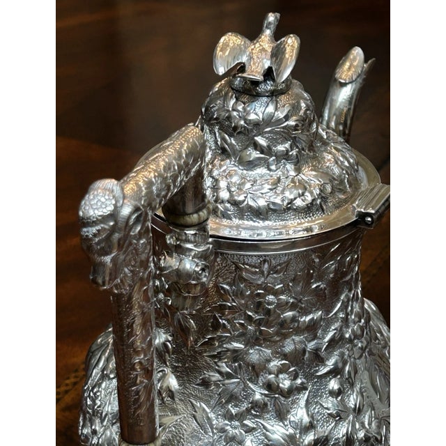 Antique A.e. Warner Baltimore Repoussé Coin Silver Coffee Pot For Sale - Image 4 of 8