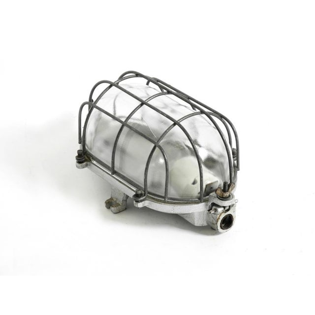 Large Vintage Factory Lamp in Cast Aluminum and Glass, 1950s For Sale - Image 10 of 18