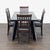 Modern Modern 7-Piece Dark Wood Dining Set With Geometric Table and Chairs For Sale - Image 3 of 12