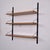 Vintage wall-mounted bookcase from the 1950s/60s, featuring wooden shelves and iron uprights. A timeless classic in mid-...