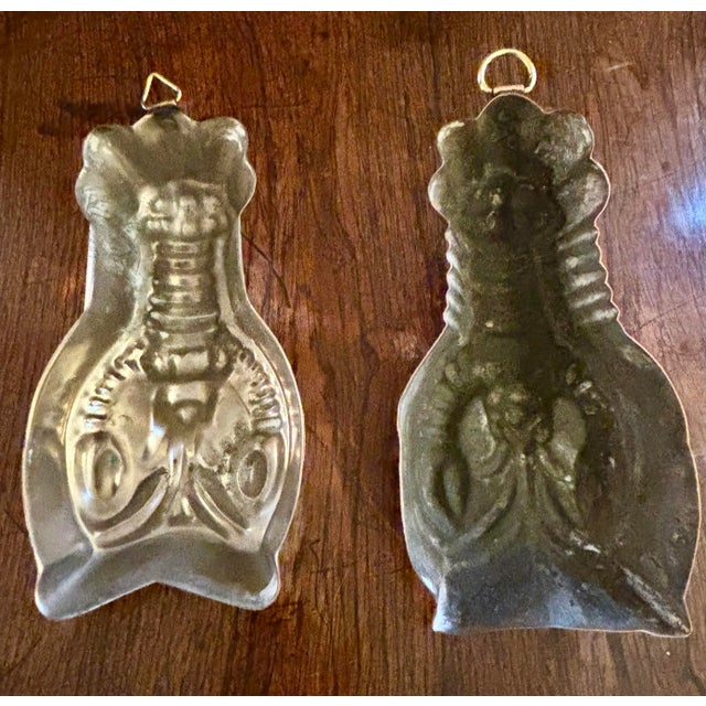 Pair of Late 20th Century Small Lobster Copper Food Molds For Sale - Image 4 of 4
