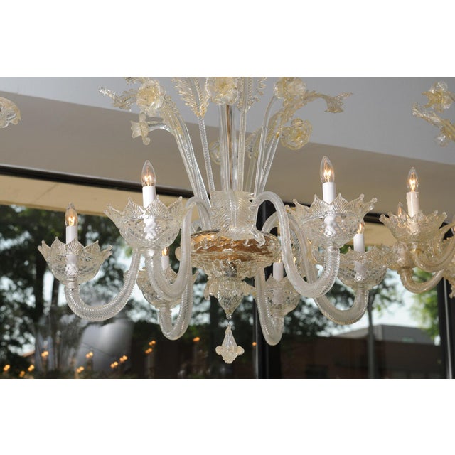 1940s Cascading 6-Light Murano Glass Chandelier For Sale - Image 12 of 17