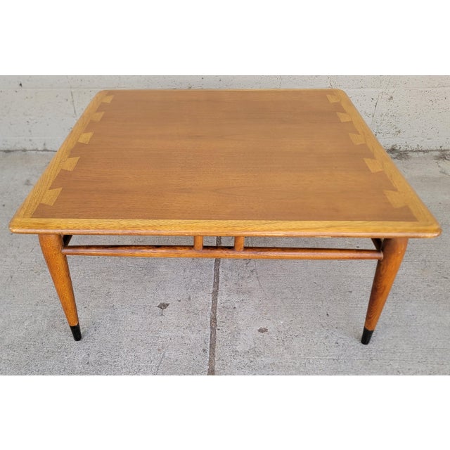 Mid-Century Modern Square coffee table by Andre Bus for Lane Acclaim. Exceptional original condition. Made with walnut and...