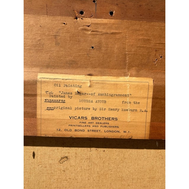 1930’s Pair of English Oil on Canvas Portraits by M. Moussa Ayoub For Sale - Image 11 of 12