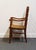 Brown Statton Furniture Solid Hard Rock Maple Colonial Early American Ladder Back Dining Arm Chair W. Rush Seat For Sale - Image 8 of 11