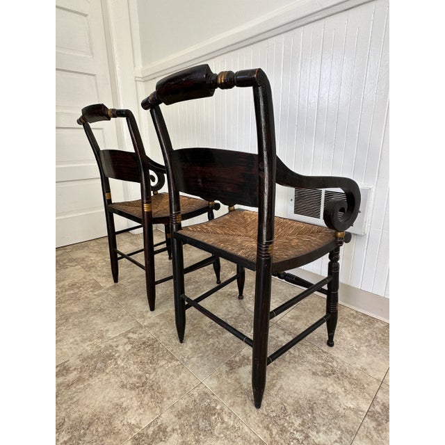 Early 21st Century Vintage Hitchcock Arm Chairs - Set of 2 For Sale - Image 5 of 5