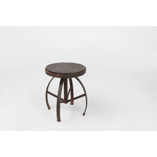 Industrial Black Metal Stool, France, 1920s For Sale - Image 10 of 16