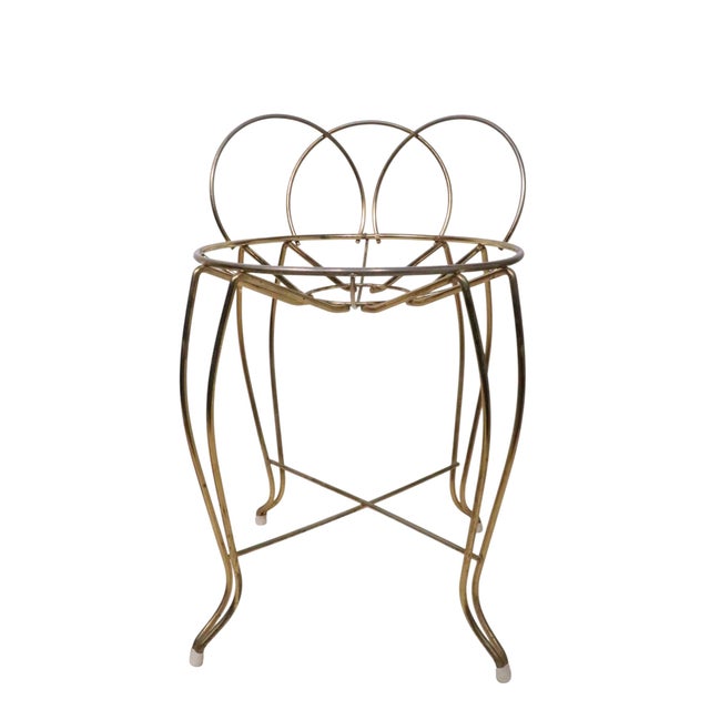 Gold Hollywood Regency Vanity Stool For Sale - Image 8 of 9