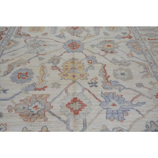 Turkish Turkish Oushak Hand Knotted Wool Rug, 7'10"x10' For Sale - Image 3 of 5