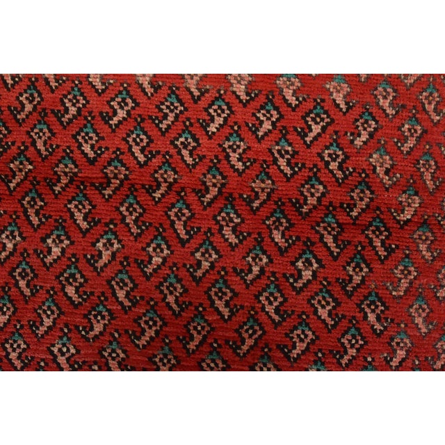 Textile Mir Runner 3’7” X 9’10” Red Wool Vintage Tribal Hand-Knotted Oriental Rug For Sale - Image 7 of 14