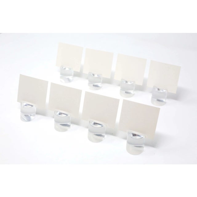 Vintage Lucite Cylinder Place Card Holders - Set of 8 For Sale - Image 4 of 9