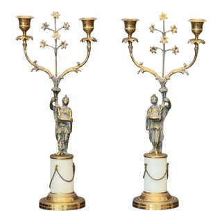 Pair of Regency Gilt Bronze Two-Light Candelabra With Chinoiserie Figures For Sale