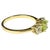Modern 14k Yellow Gold Peridot, and Cubic Zirconia Cocktail Ring For Sale - Image 3 of 8