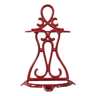 French Art Nouveau Enameled Cast Iron Umbrella Stand For Sale