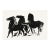 Black Horses Art Print, Vintage Equine Drawing Reproduction, 48" X 32" For Sale