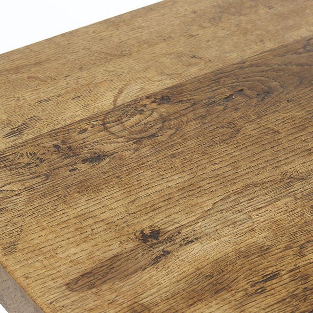 Wood Mid-Century Rustic Brutalist Oak Dining Table, 1960s For Sale - Image 7 of 12