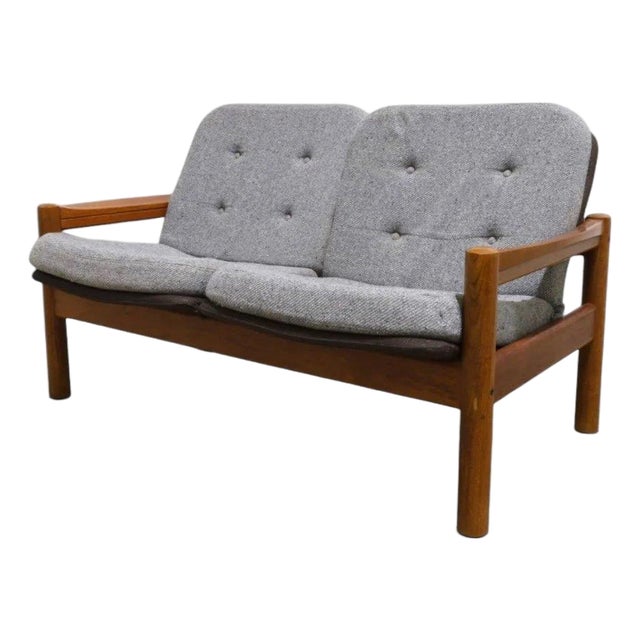 Mid-Century Modern Danish Teak Loveseat by Domino Møbler, Denmark For Sale