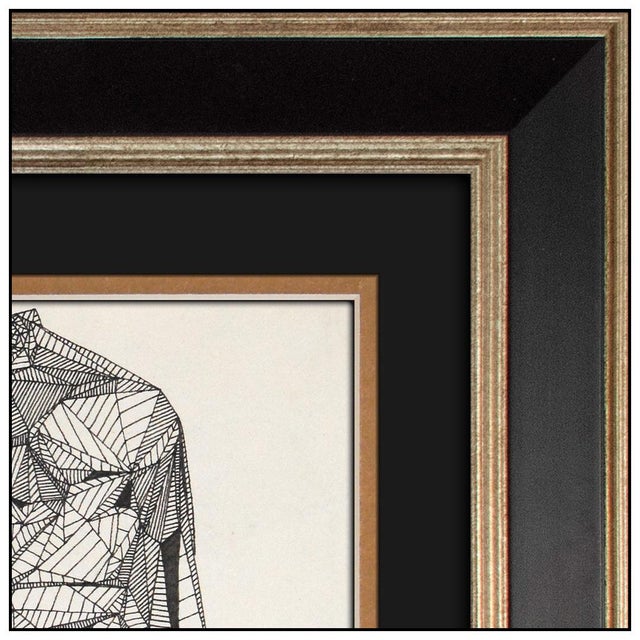 Guillaume Azoulay 1974 Sabina Capta Black Ink on Paper Guillaume Azoulay For Sale - Image 4 of 4