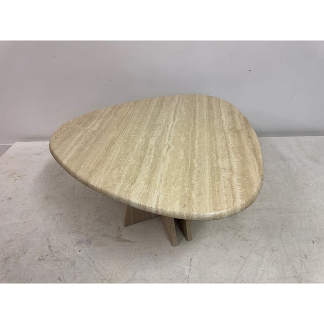 Vintage Italian Pear Shaped Travertine Coffee Table, 1980s For Sale - Image 11 of 17