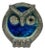Vintage Norwegian Crackled Enamel and Ceramic Owl Wall Sculpture, 1970s For Sale