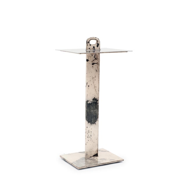 Classic T-Shaped Parchment Side Table is transitional drink table that can be positioned perfectly as a chaise lounge...