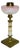 Victorian Oil Lamp: Onyx & Brass Base with Iridescent Art Glass, c. 1870 For Sale