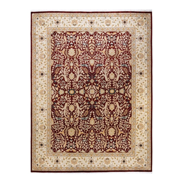 Red Mogul, One-of-a-Kind Hand-Knotted Area Rug in Red, 9' 3" x 12' 2" For Sale - Image 8 of 8